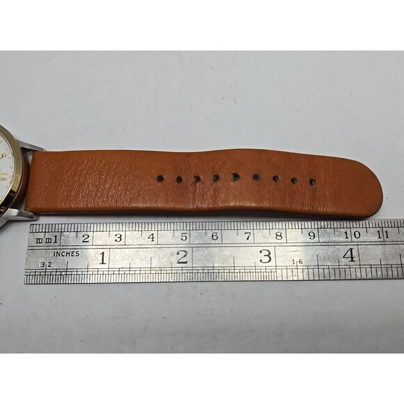 Fossil Gazer ES4161 Womens Watch White Dial Crystal Markers Leather New Battery - Picture 9 of 13